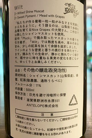 Antelope Wilt シャインマスカットの甘めのミード